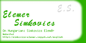 elemer simkovics business card